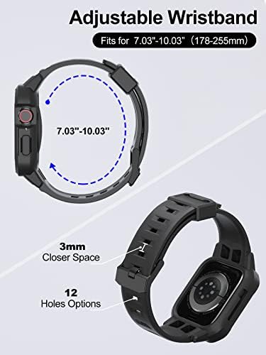 LVFAN עבור Apple Watch Case עם Band [? ????], להקות פגוש Iwatch עם מקרה מחוספס, כיסוי קשוח מגן צבאי עם רצועת TPU לסדרת